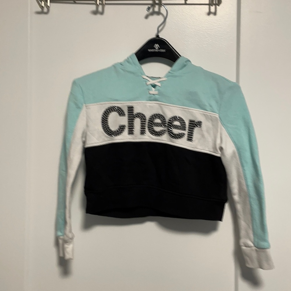 Girls size 10 justice crop sweatshirt